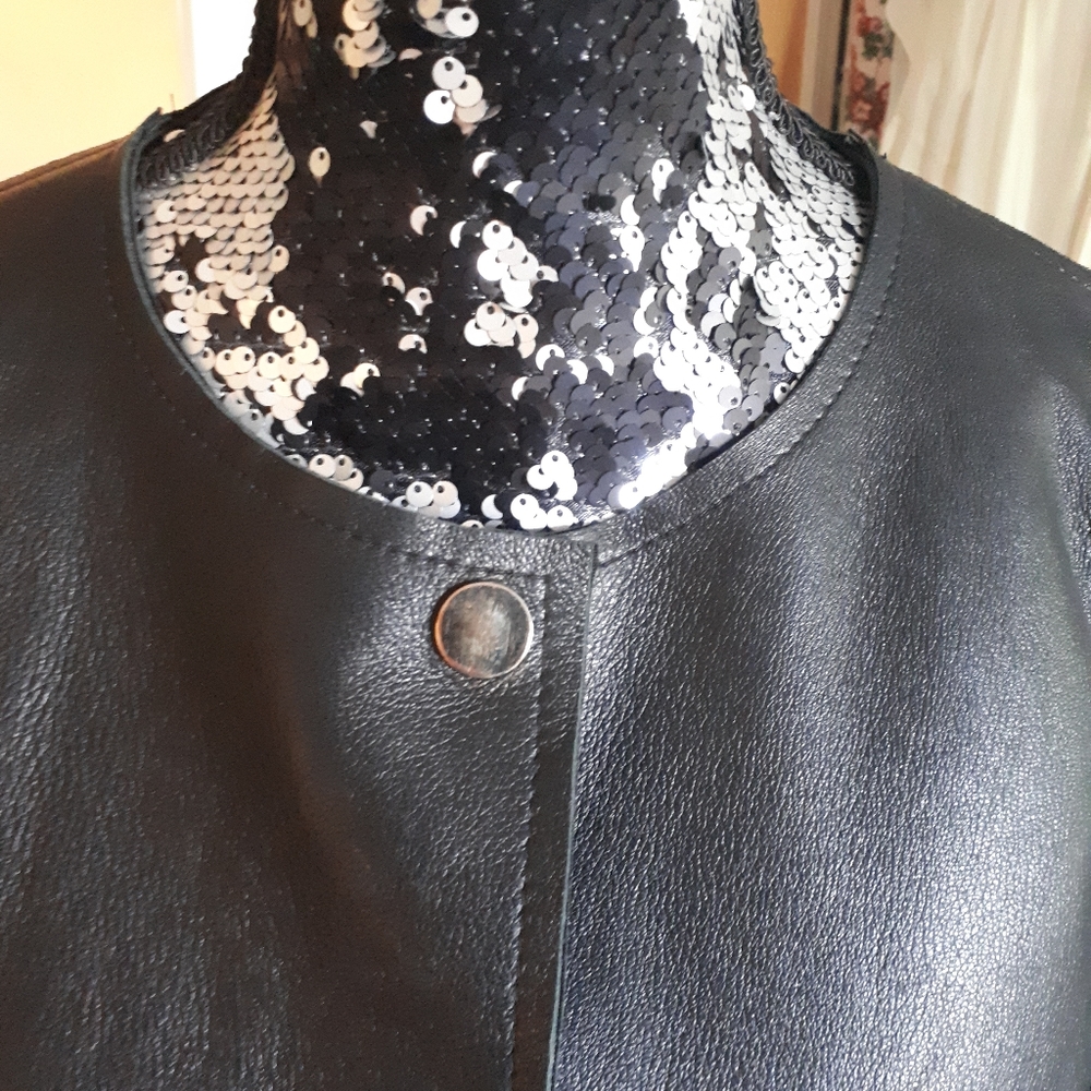 Montereggi black leather jacket - Picture 3 of 10
